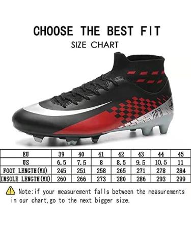 Qzzsmy Men's High-Top Soccer Cleats | Athletic Football Shoes for Outdoor & Indoor - Size 7.5 M1 (Black) - Buy Online on GoSupps.com