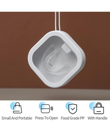 Portable False Teeth Storage Box | Plastic Mouth Guard Organizer for Oral Care | Health Protector - White - Buy Online on GoSupps.com