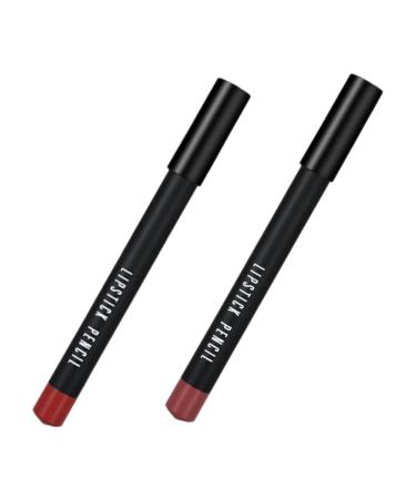 2pcs Waterproof Lip Liner Women Lipstick Lip Pen Matte Lipstick Pen Makeup Lipstick Pencil Miss Wood Shaping