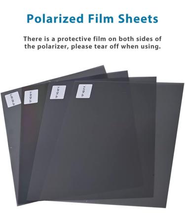4 Pack Adhesive Polarized Film Sheets for Screen Repair & Education 11.8x9 inches - Linear Polarizing Filter 0/90/45/135 Degree - Buy Online on GoSupps.com