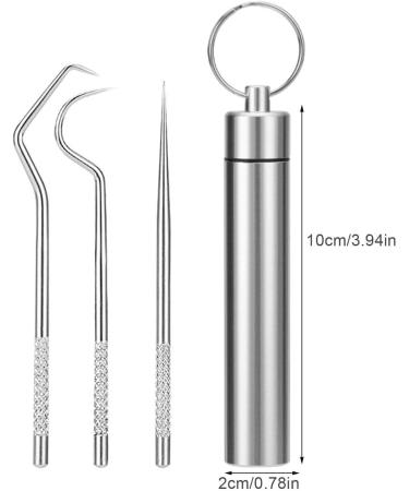 304 Steel Toothpick Cleaning Set | Portable Key Trailer Outdoor Cleaning Tool Kit - J5X4 Keychain - Buy Online on GoSupps.com