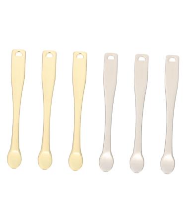 FRCOLOR 18 Pcs Electroplating Cream Spoon Small Mini Makeup Spatula Truly Beauty Facial Cream Metal Masks Cream Spoon Cosmetic Spoon Galvanic Spatulas Facial Mask Moisturizing Zinc Alloy 6x2x0.7cmx3pcs Golden Goldenx3pcs