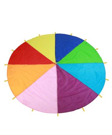 Kids Parachute Giant Multicolored Kids Play Parachute Canopy with 16 Handles Indoor & Outdoor Games and Exercise Toy Promote Teamwork Fitness Social Bonding 3.6m/142"