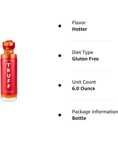 TRUFF Hotter Sauce Gourmet Hot Sauce with Jalapeno Red Chili Peppers 6 oz - Buy Online on GoSupps.com