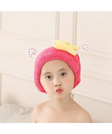 Cute Funny Kids Hair Drying Towel - Microfiber Quick Dry Wrap for Girls (Pink Starfish - Buy Online on GoSupps.com