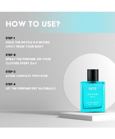 H2-Y2 Alexandre Blue Aqua Fresh Perfume for Men - 100ml Long-Lasting Premium Fragrance Aqua Scent with EDP Perfume for Men & Women - Buy Online on GoSupps.com