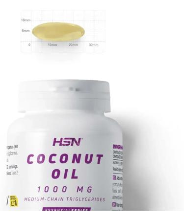  HSN HSN Organic Virgin Coconut Oil 1000 mg Coconut Oil | Medium Chain Fatty Acids (MCTs) speeds up metabolism natural energy for weight loss gluten-free free - Buy Online on GoSupps.com