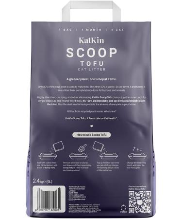 KatKin Scoop Tofu Litter - 100% Biodegradable Non-Tracking Cat Litter (1x2.4kg) | Eco-Friendly Planet-Saving Clumping Litter for Kittens and Cats - Buy Online on GoSupps.com
