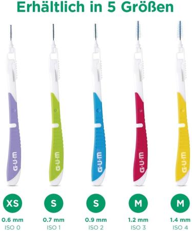 GUM Bi-Direction Interdental Brushes - Antibacterial Bristles 90-Degree Positioning 0.6mm ISO Size 0 - 36 Units for Optimal Teeth Cleaning - Buy Online on GoSupps.com