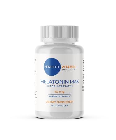 10mg Extra Strength Melatonin MAX High Dosage Melatonin Supports Healthy Sleep Cycle and Jet Lag Adjustment 100% Drug-Free, Vegan, Non-GMO, Gluten-Free (60 Capsules) (60 Capsule (Pack of 1))