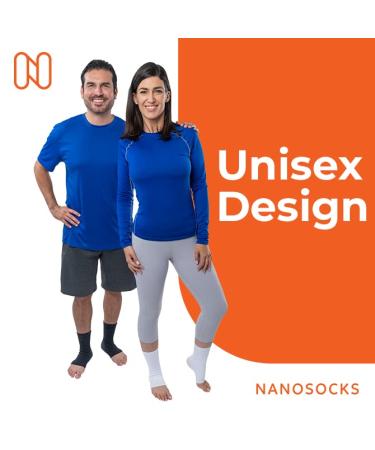 NanoSocks Compression Socks (1 Pair) - Best Ankle Brace for Neuropathy, Plantar Fasciitis - Toeless Design for Diabetic Foot Nerve Pain Relief - Medium Black - Buy Online on GoSupps.com