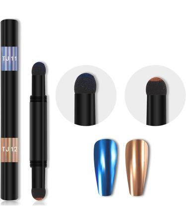 RoseFlower 6pcs Double Head Chrome Mirror Effect Nail Powder Pen - 12 Colors Glitter & Manicure Tool #4 - Buy Online on GoSupps.com