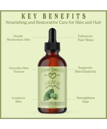 Natural Born Oils Tamanu Oil 8oz Organic Cold-Pressed Rich in Calophyllolide Ideal for Moisturizing Skin Strengthening Hair - Buy Online on GoSupps.com