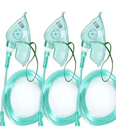 Xgmelon 3 Pack- Adult Elongated Oxygen Mask with 6.6' Tubing and Adjustable Elastic Strap - Size XL