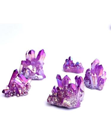 Stone 1pc New Purple Electroplated Crystal Quartz Specimen Electroplating Crystal Clusters Decoration Gift Balance Gemstone Decoration Crystal Cluster (Color : 50-60g Purple) - Buy Online on GoSupps.com