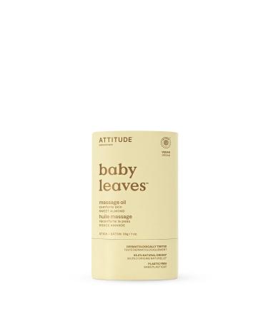 ATTITUDE Plastic-Free Massage Oil Bar for Baby EWG Verified Dermatologically Tested Made with Naturally Derived Ingredients Vegan Sweet Almond 1 Ounce