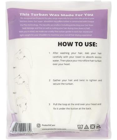 PROTECHT DRYPLUS Super Absorbent Microfibre Hair Turban - White | One Size - Buy Online on GoSupps.com