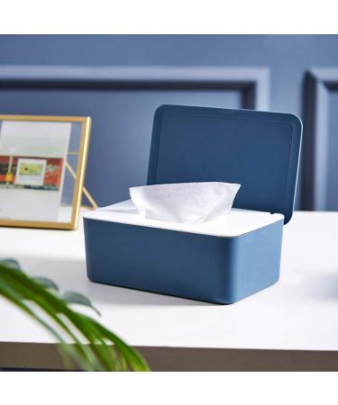 QKFON Storage Box for Wet Wipes - Stylish Blue & White Tissue Holder for Home & Office | Organize Dry & Wet Tissue Paper Napkins & More - Buy Online on GoSupps.com