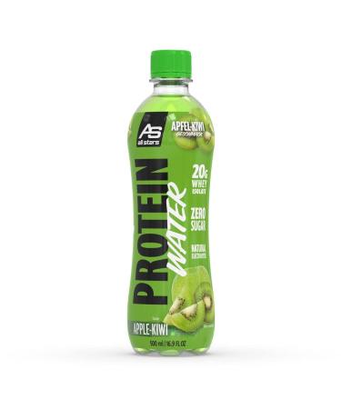 All stars protein Water 12 x 500ml I protein drink ready for consumption i water protein with 20g whey protein i protein drink lactose-free + sugar-free i protein-free fluid apple-kiwi 500 ml (12 Pack) Apple-kiwi