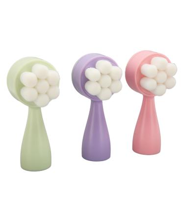 Double Sided Deep Cleansing Exfoliating Facial Cleansing Brush with Soft Bristles Ergonomic Handle Removes Blackhead Makeup Oils