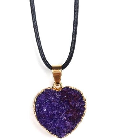 Natural White Crystal Cluster Love Heart Shaped Pendant Gold Edge Gemstone Crystals Electroplating Handmade Suitable for Furniture Decoration Stone Crystal Reiki (Color : Deep Blue) - Buy Online on GoSupps.com