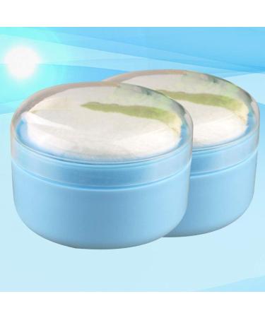 Shop Solustre 2-Piece Empty Powder Box Set - Blue Baby Powder & Talcum Container with Sponge | Ideal for Newborns Toddlers & Women - Buy Online on GoSupps.com