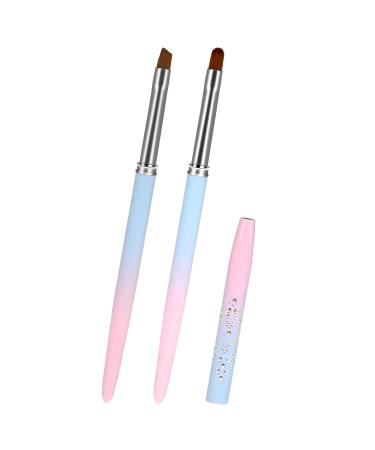 Sliverdew Nail Art Clean Up Brush, 2Pcs Round&Angled Nail Polish Clean Up Brush for Cleaning Fingernails, Professional Nail Painting Brushes for Nail Art Design Round&Angled Nail Brushes