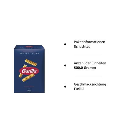 Buy Barilla Classic Fusilli n.98 - High-Quality Durum Wheat Pasta (500g) - Always Al Dente International Shipping Available - Buy Online on GoSupps.com