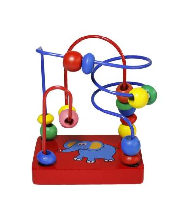 Oostifun Gobus Colorful Wooden Mini Beads Labyrinth Roller Coaster Beads Wire Maze Educational Toy Gift for Children