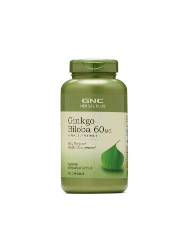 GNC Herbal Plus Ginkgo Biloba 60 MG | Supports Mental Sharpness | 300 Capsules