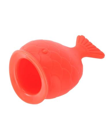 TOPINCN Lip Plumper Tool, Portable Fish-Shaped Lip Plumper Enhancer Soft Silicone Pout Lips Enhancer Plumper Tool Natural Pout Mouth Tool Sexy Lip Mouth Lip Plumper Suction Beauty Tool- Red