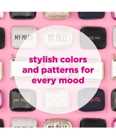 Buy Miamica Snap Closure 'My Pills' Pill Case - 8-Day Medicine Organizer in Black & White Daisy Floral | Keep Vitamins Organized - Buy Online on GoSupps.com