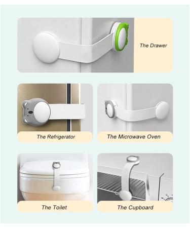 3 Pcs Safety Strap Locks Self Adhesive Door Safety Locks Cartoon Image Child Safety Locks for Cupboards Fridge Drawers Dishwasher Toilet - Buy Online on GoSupps.com