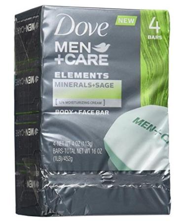 Dove Men+Care Elements Bar Minerals and Sage  4 Ounce  4 bars - Buy Online on GoSupps.com