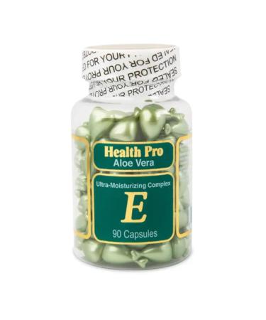 NCB NCB TECHNOLOGY Nu Health Aloe Vera Moisture Complex Vitamin E Oil for Skin | 90 Capsules | Sunflower Seed Glycine SOJA & Mineral Oil | Topical Serum for Hydrated Silky Skin | Non-Greasy