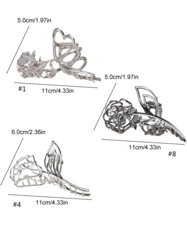 hgnxa Metallic Feeling Rose Shape Hair Claw for Woman Girls Hair Clip for Long Hair slip Hair Clip Delicate Hair Clip Rhinestone gold - Buy Online on GoSupps.com