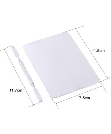 Stainless Steel Makeup Mixing Palette - Rec Shape Plate with Spatula for Nail Art & Cosmetic Blending - Buy Online on GoSupps.com