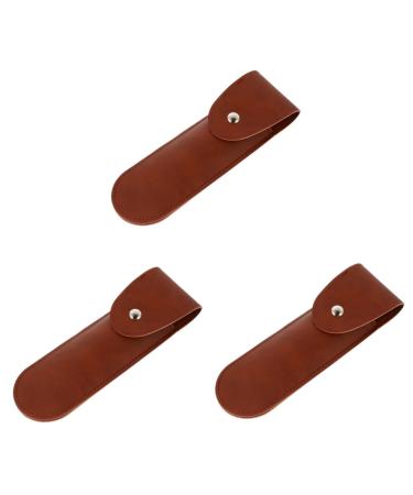 Frcolor 3st razor case scissors tip cover ladies razor travel razor storage hairdresser protective cover Dermaplaning razor razor case portable handbag pu-credifiedin