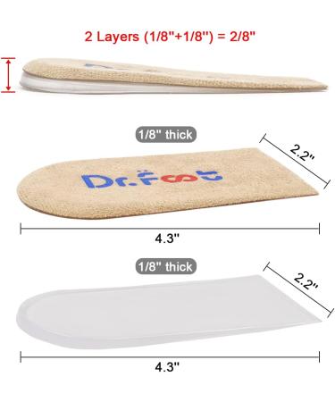 Dr.Foot Adjustable Orthopedic Heel Lift Inserts - Height Increase Insoles for Leg Length Discrepancies Heel Pain Relief & Sports Injuries (Beige 2 Layers - Women s 4.5-9.5 | Men s 6-8.5 - Buy Online on GoSupps.com