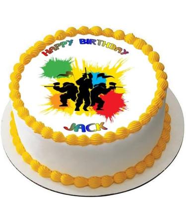 PAINTBALL DESIGN 7.5 PREMIUM Edible RICE CARD Cake Topper D1 - Buy Online on GoSupps.com
