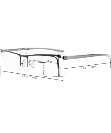 Eyekepper Lightweight Half Rim Reading Glasses - 3 Pieces Mix for Men & Women (+2.75 Strength) - International Shipping Available - Buy Online on GoSupps.com