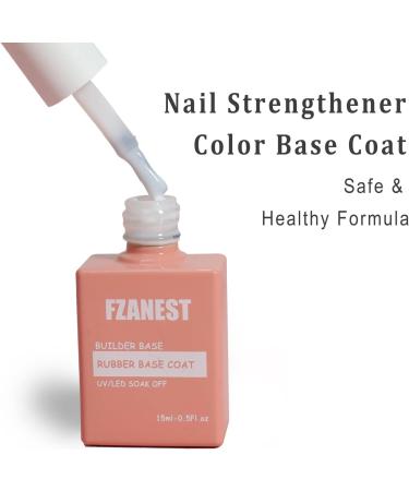 FZANEST Rubber Base Gel Polish 15ml Milky White 6 in 1 Builder Gel For Nails In A Bottle(BIAB) Nail Strengthener Gel Nude Base Color Quick Extension Gel Soak Off UV Gel Nail Polish - Buy Online on GoSupps.com