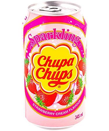 strawberry Chupa Chups Sparkling Strawberry & Cream Flavour Soda (24 x 0.345 L Boxes) Disposable with FiveStar Pen