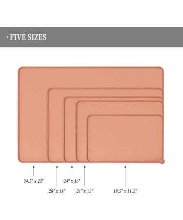 Reopet Silicone Pet Feed Mat - Waterproof Dog & Cat Mats with Elevated Edges - 47 x 30 cm Light Salmon - Ideal for Mess-Free Feeding - Buy Online on GoSupps.com