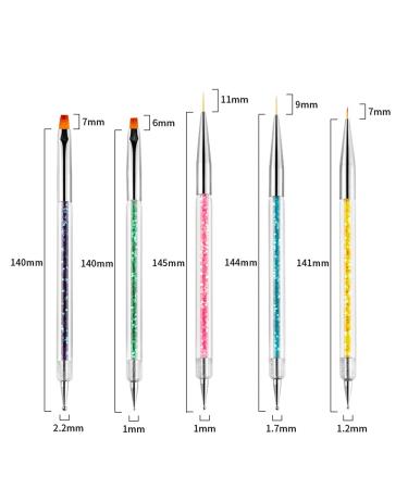SINEN 5 Pcs Double Ended Nail Design Brushes - Nail Painting Brush Pen Set for Home DIY and Salon - Buy Online on GoSupps.com