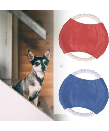 2 Pcs Dog Flying Disc Non Toxic Bite Resistant Dog Frisbee Dog Flying Saucer Natural Cotton Rope Pet Flying Saucer for Dog Outdoor Play and Exercise - Buy Online on GoSupps.com