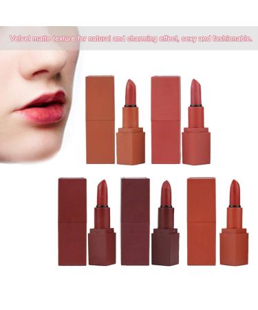 Yosoo 5Pcs Matte Lipstick Set - Long-Lasting Waterproof & Non-Stick Cup - Rouge Lip Gloss for Smooth Hydrated Lips | International Shipping Available - Buy Online on GoSupps.com