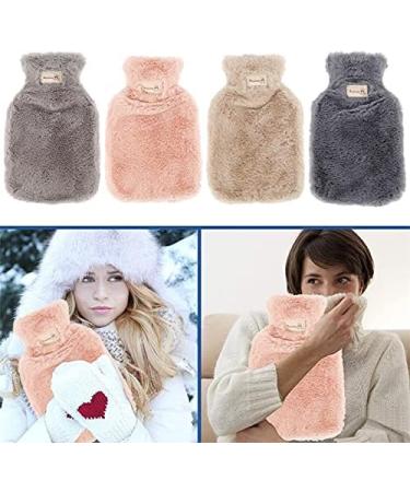 MAIES Plush Faux Fur Hot Water Bottles - 800ml & 1800ml Hand Warmers for Winter Comfort - Buy Online on GoSupps.com