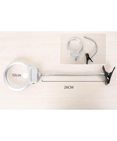Gooseneck Magnifier with Clamp Hands Free Led Light Magnifying Glass for Close Work Foldable Desktop Magnifying Glass for Reading Crafts Silver Lofty Ambition - Buy Online on GoSupps.com