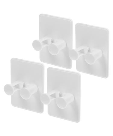 Hootnee 4 pieces of razor tool holder Razor hanger Razor and brush stand Suction door hooks stick hook for shower razors white ABS household man shaving stand 7.50x5.50x3.00cm white